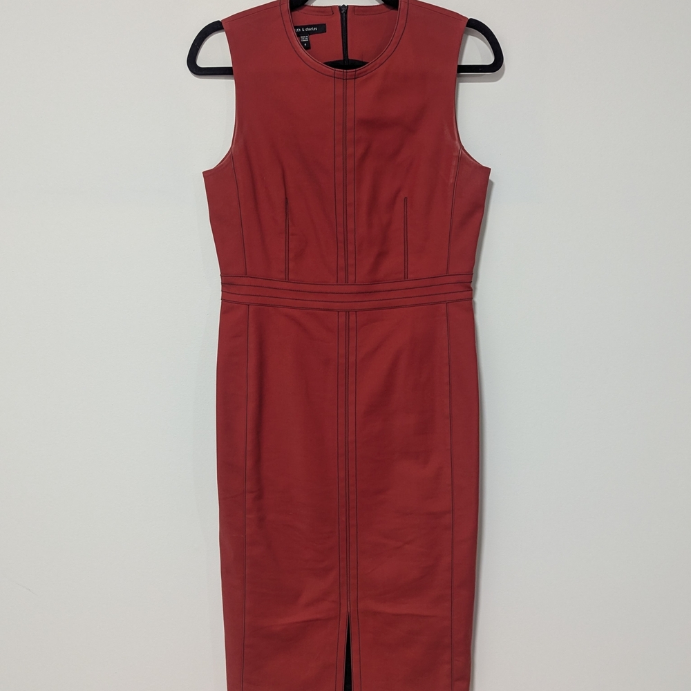 Judith & Charles Chic Sleeveless Rust Dress